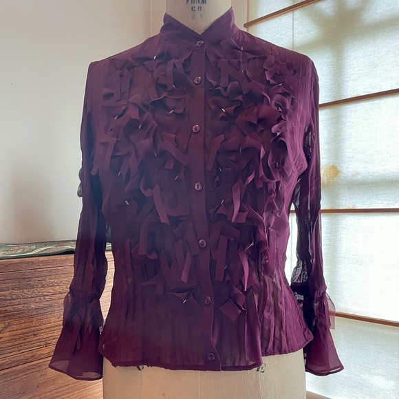 Purple Ruffle Blouse - Picture 3 of 4
